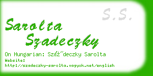 sarolta szadeczky business card